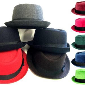Porkpie Fedora Unisex Wool Blend