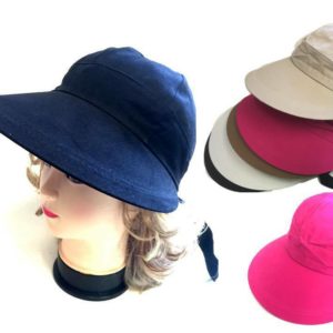 Wide Brim Cotton Sun Women Hats Summer Beach Visor Cap Anti-UV UPF 50+
