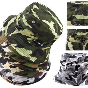 Bucket Hat Plain Zipper Round Brim Boonie Bush Safari Fishing Hiking Cap Summer