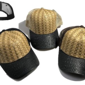 Straw Bamboo Plain Baseball Cap JS-8
