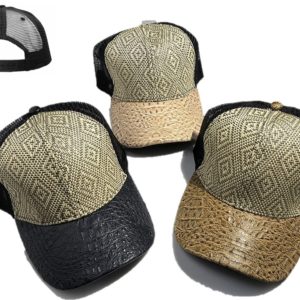 Straw Bamboo Plain Baseball Cap JS-9