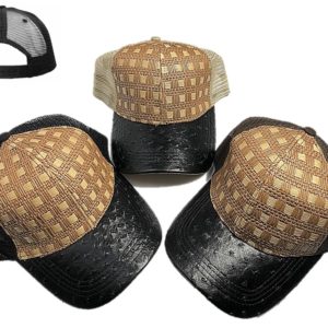 Straw Bamboo Plain Baseball Cap JS-4