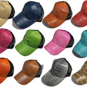 Faux Leather Baseball Cap Snapback