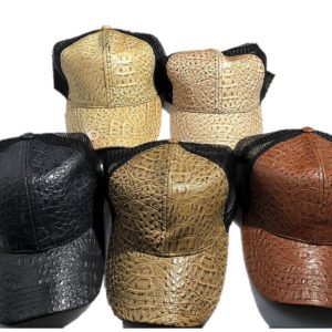 Faux Leather Plain Baseball Cap JL-27