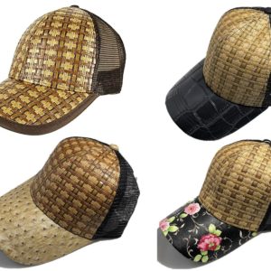 Unisex Plain Straw Baseball Cap Snapback