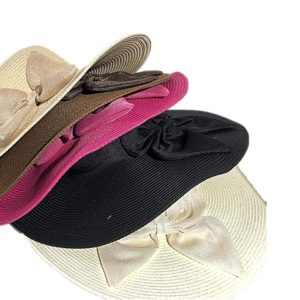 Ladies Wide Brim Beach Style Bow Hat