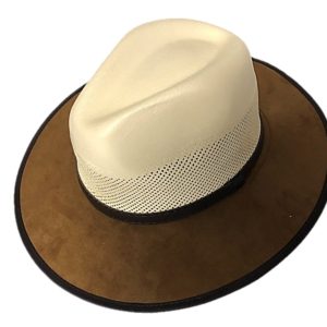 2 Tone Hard Brim Panama Ranch Cowboy Hat