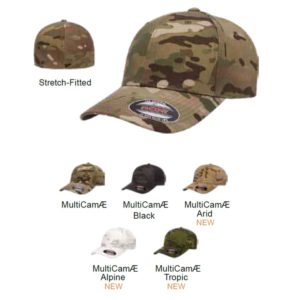 Flexfit 6277 Multi Camo Sized 6 Panel Stretch Fitted Cap