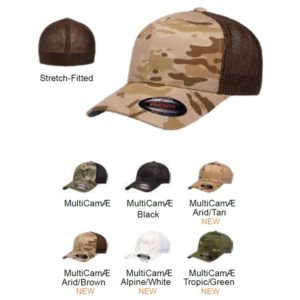 Flexfit 6511 Multi Camo 6 Panel Trucker Mesh Cap