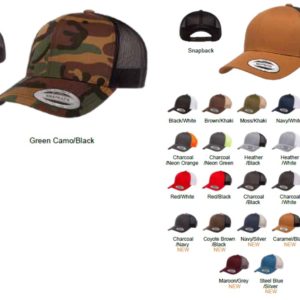 Yupoong 6606T & 6606CA 6 Panel 2 Tone Trucker Snapback Cap
