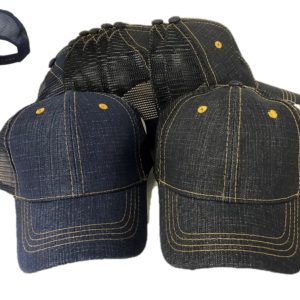 Kids Plain Mesh Jean Baseball Cap JX-7ABW