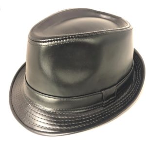 Fedora Fake Leather PU Black