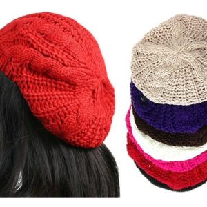 Women Warm Knitted Slouch Beret