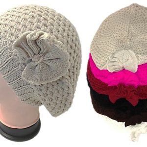 Women Warm Knitted Ribbon Beret
