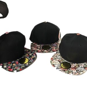 Plain Floral Snapback Style Cap JF-14
