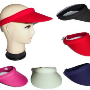 Women Large Clip On Visor Plain Short Brim