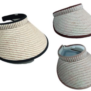 Women Large Clip On Visor Straw Style