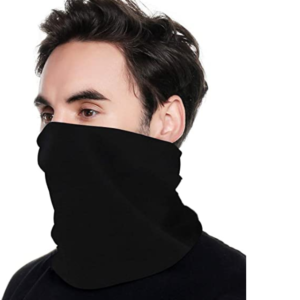 Black Plain Face Cover Gaiter / Bandana Mask