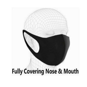 Black Plain Face Mouth Mask ( 1 Dozen)