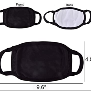 Black Plain Cotton Face Mouth Mask ( 1 Dozen)